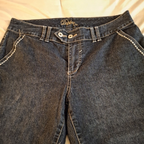 Duplex By Tyte Women's Dark Blue Denim Capris - Picture 5 of 9